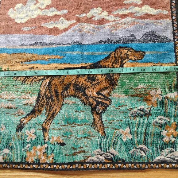 Vintage Hunting Dog Tapestry Pillow Cover Red Irish Setter - Picture 15 of 16